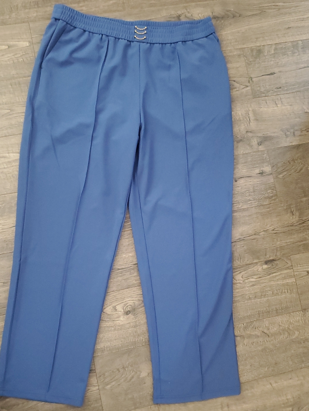 Women’s Blue Pull-On Straight Leg Pants